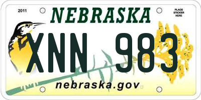 NE license plate XNN983