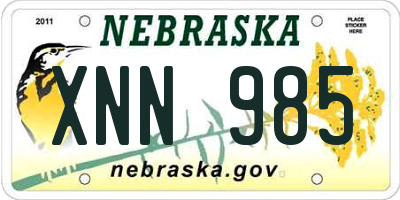 NE license plate XNN985