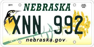 NE license plate XNN992