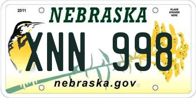 NE license plate XNN998