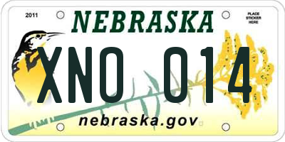 NE license plate XNO014