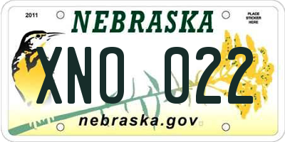 NE license plate XNO022