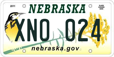NE license plate XNO024