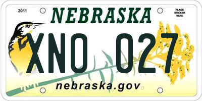 NE license plate XNO027