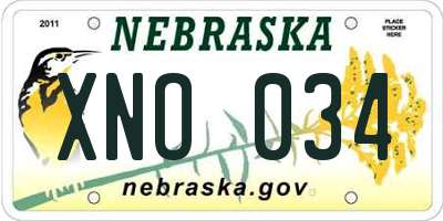 NE license plate XNO034