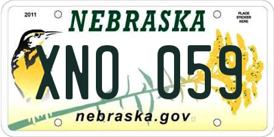 NE license plate XNO059