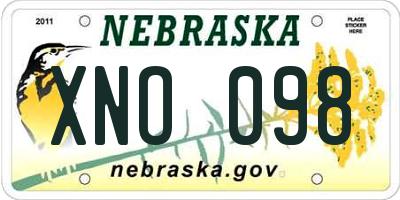 NE license plate XNO098