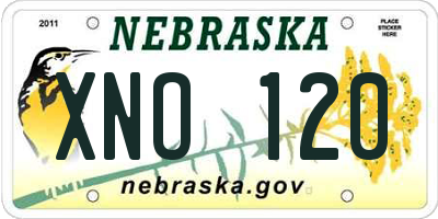 NE license plate XNO120