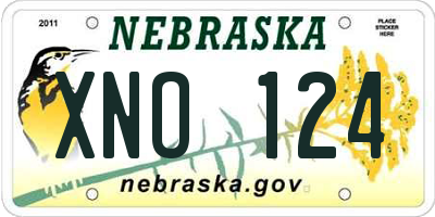 NE license plate XNO124