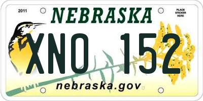 NE license plate XNO152