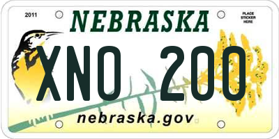 NE license plate XNO200