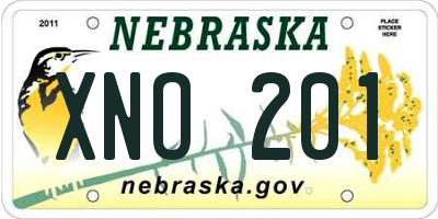 NE license plate XNO201