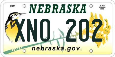 NE license plate XNO202