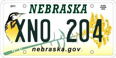 NE license plate XNO204
