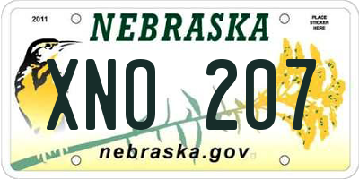 NE license plate XNO207