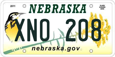 NE license plate XNO208