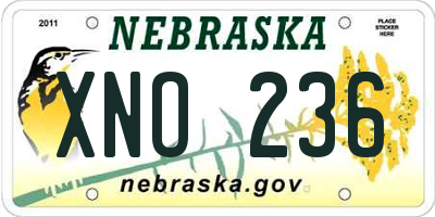 NE license plate XNO236