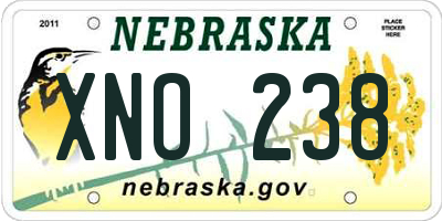 NE license plate XNO238