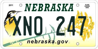 NE license plate XNO247