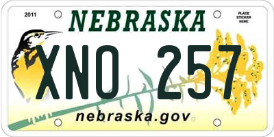 NE license plate XNO257