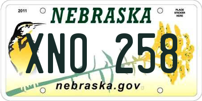 NE license plate XNO258