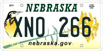 NE license plate XNO266