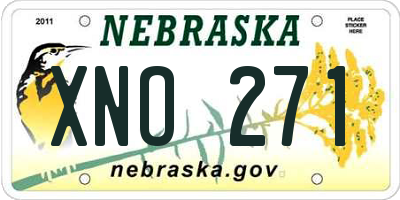 NE license plate XNO271