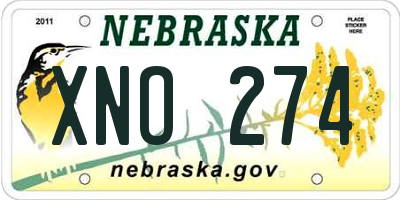 NE license plate XNO274