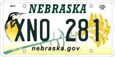 NE license plate XNO281