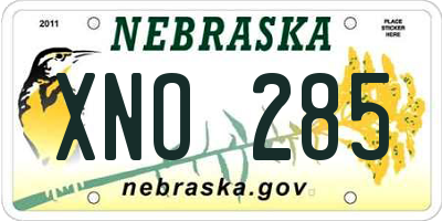 NE license plate XNO285