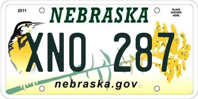 NE license plate XNO287