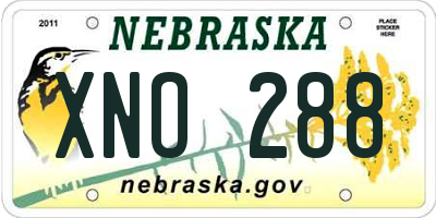 NE license plate XNO288