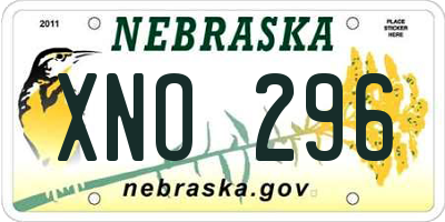 NE license plate XNO296