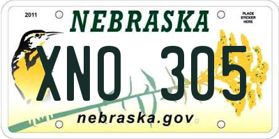 NE license plate XNO305