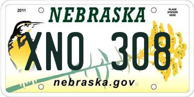 NE license plate XNO308