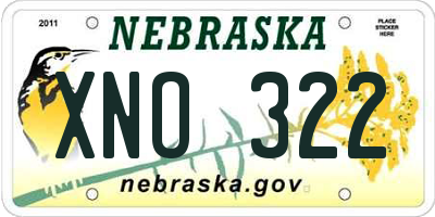 NE license plate XNO322