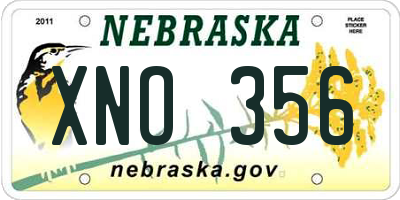 NE license plate XNO356