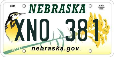 NE license plate XNO381