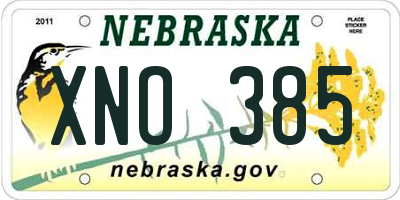 NE license plate XNO385