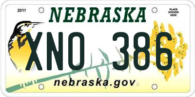 NE license plate XNO386