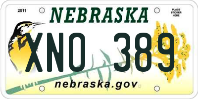NE license plate XNO389