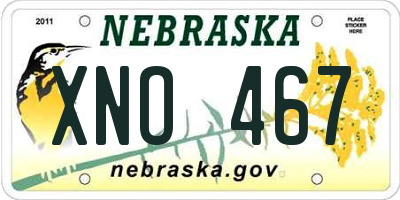 NE license plate XNO467