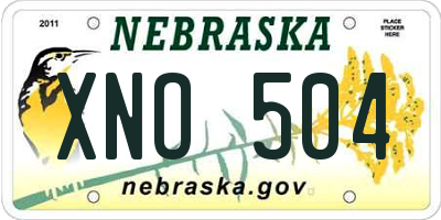 NE license plate XNO504