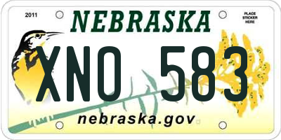 NE license plate XNO583