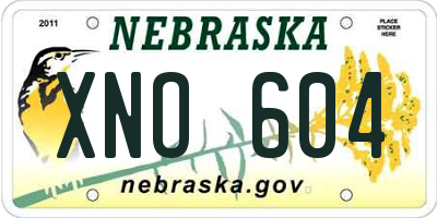 NE license plate XNO604