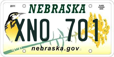 NE license plate XNO701