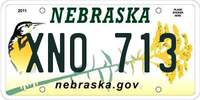 NE license plate XNO713