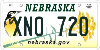 NE license plate XNO720