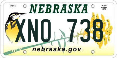 NE license plate XNO738