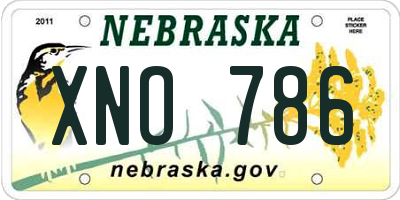 NE license plate XNO786